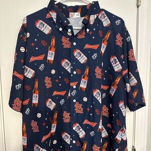 Budweiser Themed Men's Shirt in Dark Blue